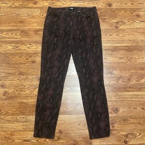 PAIGE Hoxton Purple Snake Print Ankle Pants